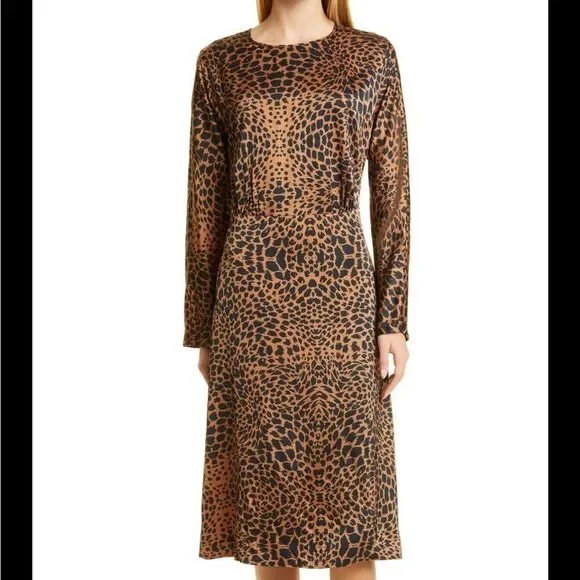 Hugo boss darkea long sleeve animal print dress NWT - Picture 2 of 9